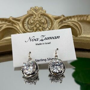 Noa Zuman Sterling Silver CZ Drop Earrings